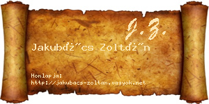 Jakubács Zoltán névjegykártya