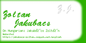 zoltan jakubacs business card